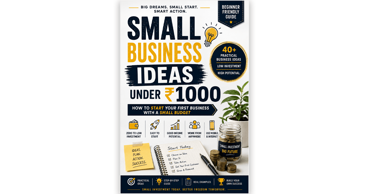 Start Your First Business with ₹0–₹1000 | 40 Beginner Ideas (English)