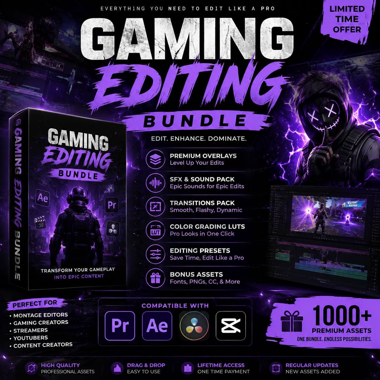 Gaming Editing Bundle – 1000+ Premium Assets